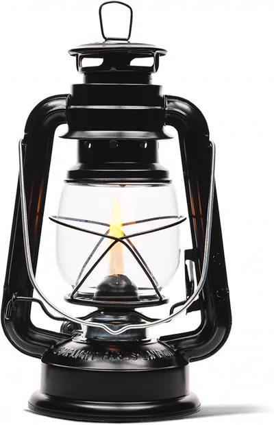 Large Paraffin Oil Indoor Lamp, Hurricane Lamp, Emergency Kit, Lamplight 52664 Farmer’s Lantern Indoor Oil Lamp, Black, Original
